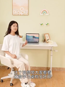 Hakimi-Hand Crank Height Adjustable Desk Manual Sit‑Stand Computer Table Ergonomic Study Writing Desk for Home Office