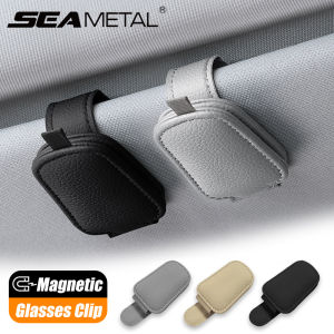 SEAMETAL Magnetic Sunglasses Holder for Car Visor Glasses Clip Durable Stable Eyeglasses Holder Mount Universal Ticket/Card Clip