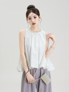 Nurture One | Áo Blouse Nữ Mới Mùa Hè Kiểu Dáng Đơn Giản Không Tay Dễ Mặc Cổ Tròn Hoặc Vai Trụi