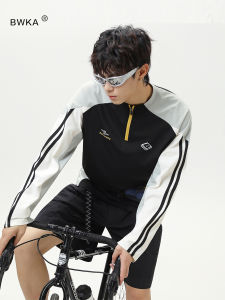 Lightweight Quick-drying Half-zip Color Bloc Cycling T-shirt Womens Base Layer Shirt Breathable Moisture-wicking Sports Top