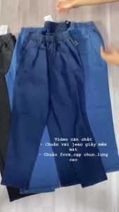 Quần jean dài lưng thun jean giấy lụa ỐNG NHỎ chích ly có 2 màu đậm và nhạt [ Shop Phát Tài 90 ]