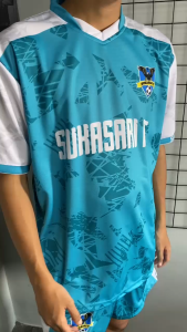 JERSEY OVERSIZE SPLIT COLOR PRIA WANITA  Kaos Baju Distro Full Print Merah Biru Angka 77  Dryfit Premium