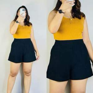 Basic corduroy shorts for women with sizes