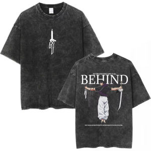 Bandai | Anime Jujutsu Kaisen Fushiguro Toji Graphic Vintage Washed T-shirts Men Women Short Sleeve T Shirt Fashion Casual Cotton T-Shirt