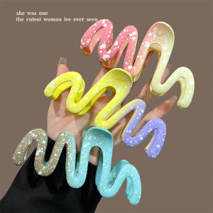 กิ๊บติดผมรูปฉลามขนาดใหญ่สีบล็อก 2024 กิ๊บติดผมสไตล์เกาหลีสำหรับผู้หญิง กิ๊บติดผมทรงคลื่น กิ๊บติดผมสำหรับตกแต่งผมด้านหลังศีรษะ