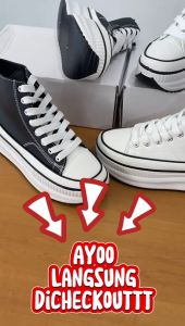 Sepatu Sneakers Kulit Wanita Premium Import WA6616 Sneaker Wanita Import Sepatu Kulit Kasual Wanita Terkeren (+Box) Import