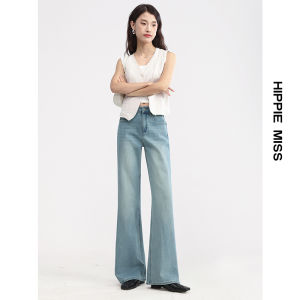 HIPPIE MISS | Elastic Comfort Flare Jeans Light Color Wide Leg