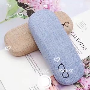 Hộp Đựng Kính Hộp Kính Cận Bọc Vải Sọc Lót Trong Vải Cotton Mịn Nhiều Màu Tặng Kèm Khăn Lau Nano