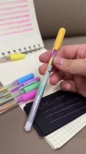 12Pcs Multicolor Gel Highlighter Pens Set Quick Dry Smooth Writing Markers for School Office Art Drawing Creative Projects