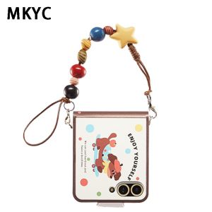 Cute Notebook Style OPPO Find N3 Flip Phone Case Full Cover Small Foldable Screen Anti-Fall Flip Cover Leather Strap Crossbody Protection