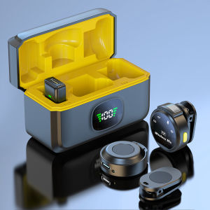 ♥ SFREE Shipping ♥ J6 Wireless Lavalier Lapel Microphone compatible for iPhone iPad Android Type-C Phone Live Game Recording Interview with Magnetic Clip