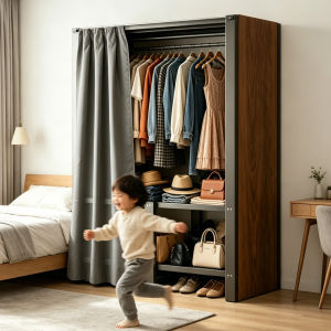 Tủ Quần Áo Vải Dễ Lắp Ráp Một Khối