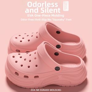 TAIZINA | Anti-slip Height-increasing Clogs Shoes for Women EVA Material Half-Closed Design Summer Sandals Breathable Flat Sandals for Women