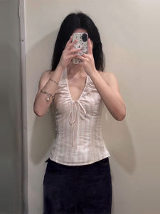 NIUVIES | V-Neck Crop Halter Vest