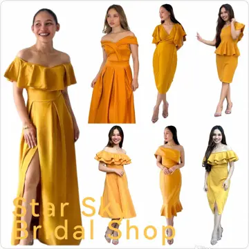 Lazada yellow dress best sale