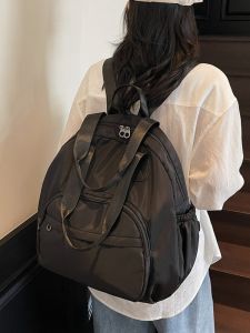 Ladies Large Capacity Fashionable Dual Shoulder Bag Travel Business Trip Mommy Bag Casual Simple Style Soft Handle Backpack