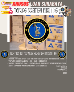 Tepung Segitiga Biru 1 kg 1 dus (isi 12 Pcs) Surabaya