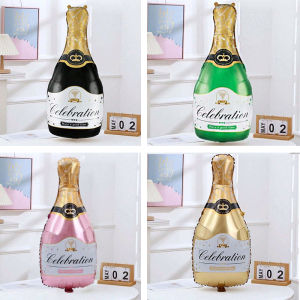 1/2pc Champagne Aluminum Film Balloon Birthday Wedding Summer Swimming Pool Party Bar Decoration Large Champagne Balloons