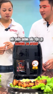 Nồi Chiên Không Dầu SHIMONO SM-AF558T 5.5L 2150W Rapid Air Khay chiên chuẩn LFGB (Đức) và FDA (Mỹ)