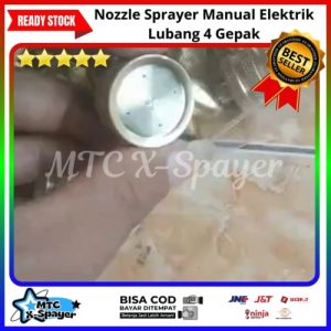 Nozzle Brass Kabut 4 Lubang Bengkok Gepak | Sprayer Kuningan Lubang 4 Mata Bisa Manual Elektrik