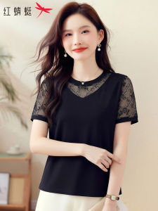 Reddragonfly | Lace Short Sleeve T-shirt Cotton Summer Top