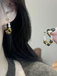 Trendy Tiger Eye Stone Earrings Womens Unique Design S925 Silver Needle Fashionable Elegant Versatile Exquisite Ear Studs