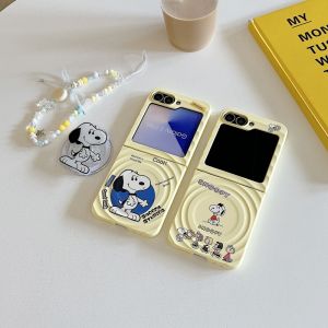 เคสโทรศัพท์สตูดิโอโดมิโน่สัตว์น่ารักแบบพับได้ MagSafe ดูดซับสีสันสดใสสำหรับ Samsung ZFlip7 ZFlip6/5 ZFlip4/3 W25 Flip ดีไซน์น่ารักสำหรับผู้หญิง