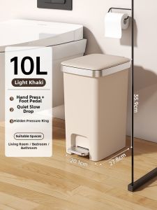 MMZECE | dustbin with wheels High Aesthetics Large Capacity Easy-to-Use Trash Bin with Wheels and Pedal