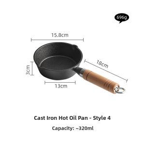 YOGEHOME | Mini Cast Iron Non-Stick Skillet for Frying Dumplings and Pouring Oil