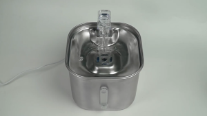 HATELI Cat Water Fountain Stainless Steel Pet Water Fountain Ultra-Quiet Pump 2.2L/73oz Automatic Dog Dispenser Water Bowl for Multiple Pets Water Fountain