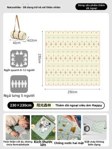 NatureHike | Thảm Dã Ngoại Chống Nước Hàn Siêu Âm Dày Dùng Cho Cắm Trại Ngoài Trời Bãi Biển