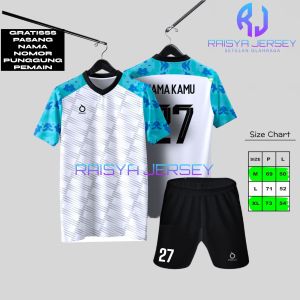 Baju bola setelan dewasa bisa pasang nama nomor pemain Jersey futsal dewasa