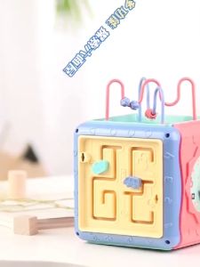 [KST] Mainan Edukasi Rumah Hexahedral 6 Sisi Multifungsi Kotak Pas Geometri Labirin Jam Kado