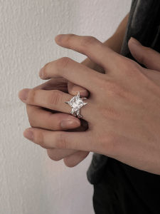 G-Overshare Original Niche Design Zircon White Diamond Men and Women Sweet Cool Fancy Stylish Fashion Open Ring