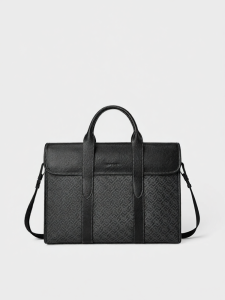 Pierre Cardin | Old-flower PVC Mens Business Cross-body Hand-held Large-capacity Briefcase