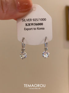 Exquisite Silver Ear Clasps Pendant Moissanite Sparkling Diamond Circle Earrings Fashionable Luxury Sensation Ear Jewelry
