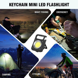 ookila Multifunctional Portable USB Mini Keychain Light Highlight COB Spotlight Work lamp Repair Light Emergency Outdoor Camping Light Night Light (Red/blue/black)