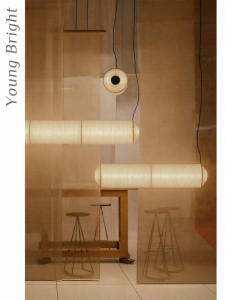 Zen-style Handmade Paper Linear Chandelier