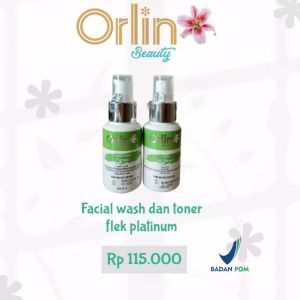Toner & Facial Wash Flek Platinum Orlin Beauty / Toner & Sabun Cuci Muka Flek Tebal