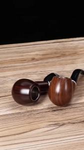1pcs Portable Creative Bent Type Resin Wood Grain Smoking Pipe With Filter Smoke Pipe Tobacco Use Pipes