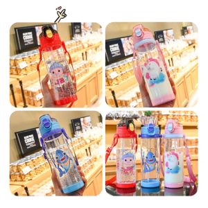 Ready Stock- 700ML Kids Cute Colorful Bottle with Straw and Handle & Strap BPA Free Drinking Bottle Water Bottle -SHK25 ✅✅✅✅✅✅**** PRINTING CUSTOM LOGO AVAILABLE *****✅✅✅✅✅✅