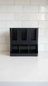 High Quality Two-Tier Wall Mounted Coffee Bar Organizer Large Capacity Coffee Cups Lids and Coffee Capsules Storage
