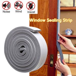 2M Door Window Sealing Strip Sound Insulation Door/Window Gap Rubber Strip Seam Windproof Noise Sealing Strip Self-adhesive Anti-Collision Sound Proofing Door Window