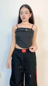 ชุดเซ็ต เสื้อสายเดี่ยว + กางเกงขากว้าง สวยสุดชิค