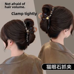 Classy Opal Barrettes Female Back Head 2024 New Arrival Grip Fancy Shark Clip Hair Volume More than Hair Claw Headdress