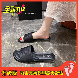 รองเท้าแตะผู้หญิง รองเท้าแตะแบบสวมหัวสำหรับกลางแจ้งในช่วงฤดูร้อนปี 2025 รองเท้าแตะแบบสวมหัวแฟชั่นทันสมัย ​​รองเท้าแตะแบบสวมหัวแบบนิ่ม พื้นยาง รองเท้าแตะส้นแบน