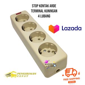 Stop kontak Empat Lubang Sudah Ada Lampu Indikator/Stop Kontak/Colokan 4Lubang SNI Terminal Kuningan