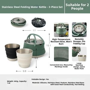 Sea to Summit | Outdoor Travel Stainless Steel & Silicone Collapsible Kettle