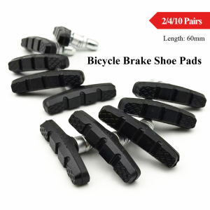 2/4/10 Pairs MTB V-Brake Holder Shoes Rubber Block 60mm Anti-Slip Low Noise Wear-Resistant Thickened All Weathers