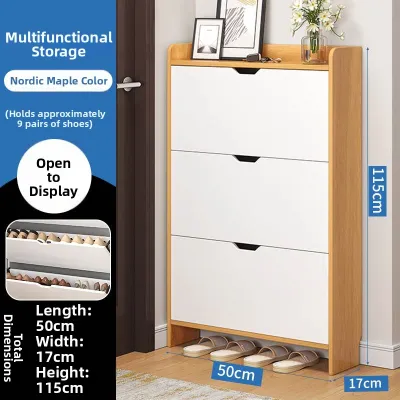 Ultra-thin Slim Large Capacity Flip-flop Shoe Rack 17cm